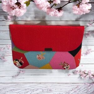 JAPANESE
KIMONO / VINTAGE POUCH / CHIRIMEN / BIRDS